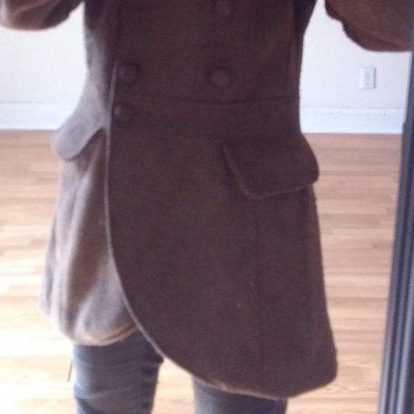 Brown Pinstripe Peacoat - Picture 12 of 16